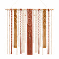 Makramee Wandbehang 100 x 100 cm aus Baumwollkordel in Natur Rostbraun und Senfgelb im Boho-Stil