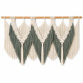 Makramee Wandteppich 120 x 80 cm Baumwolle Grün/Creme Boho Wanddekoration