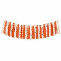 Stoffgirlande 150 cm Polyester Orange Weiß Kürbis Motiv herbstliche Hängedekoration
