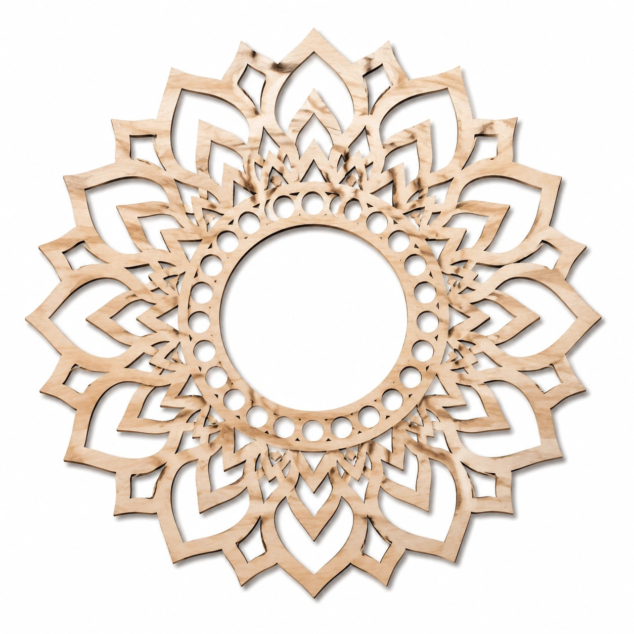 Wanddekoration 60 cm aus Holz natur mit floraler Durchbruchoptik