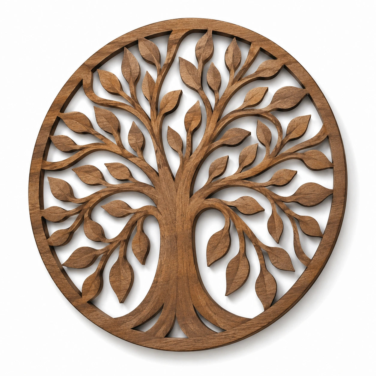 Wanddekoration Baum des Lebens 60 cm Holz Braun rund