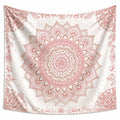Wandteppich 150 x 150 cm Textilgewebe Weiß Rosa Blütenornament Wanddekoration